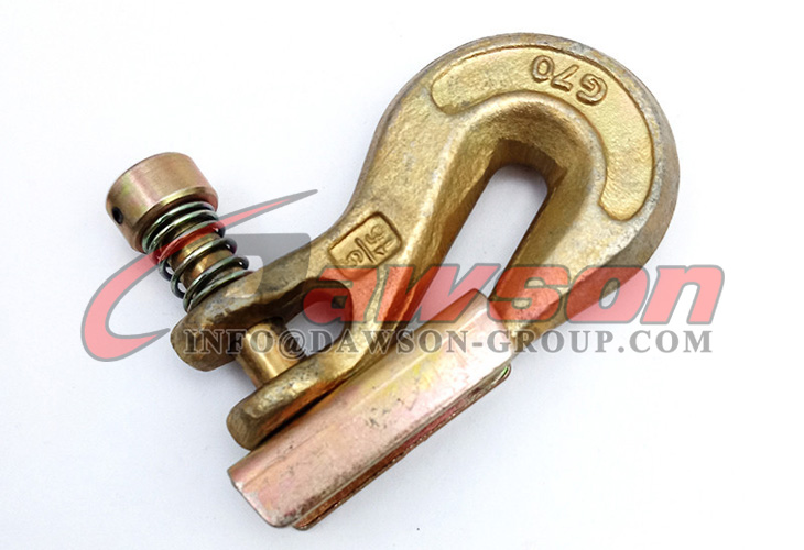 G70 G43 Steel Clevis Grab Hook with Safety Latch, Safety Chain