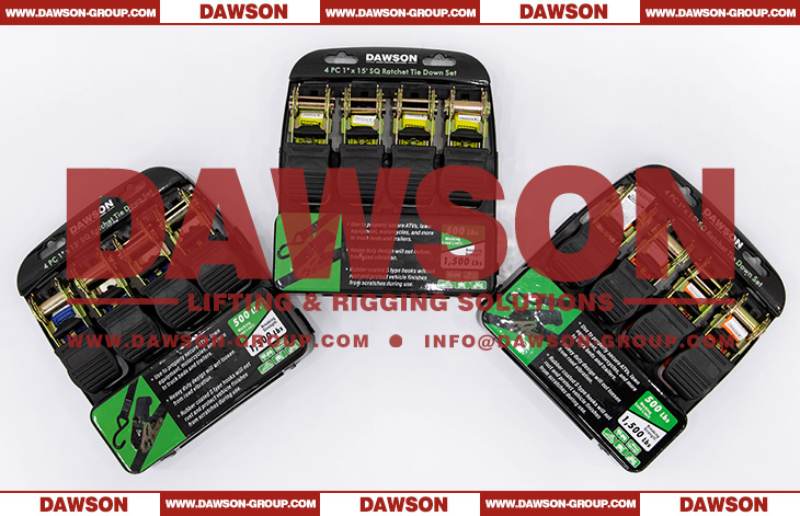 DAWSON DSRTDS-104 4PCS 1&times;15 Square Ratchet Tie Down Straps Set for Cargo Securing - Dawson Group Ltd. - China Supplier