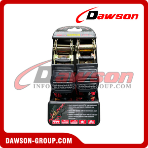 DAWSON DSRTDS-106 2PCS 1"×15' Ratchet Tie Down Straps Set for Cargo Securing