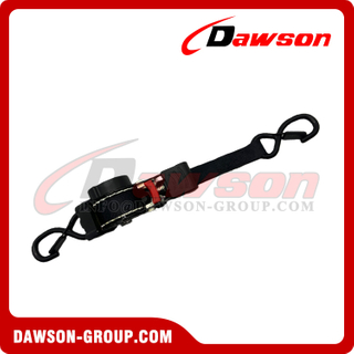 DSSLRS0016 1''X10FT Automatic Retractable Ratchet Tie Down Straps with Non-damping Version, 25MMX3.05M MBL 800KGS Cargo Lashing Belt