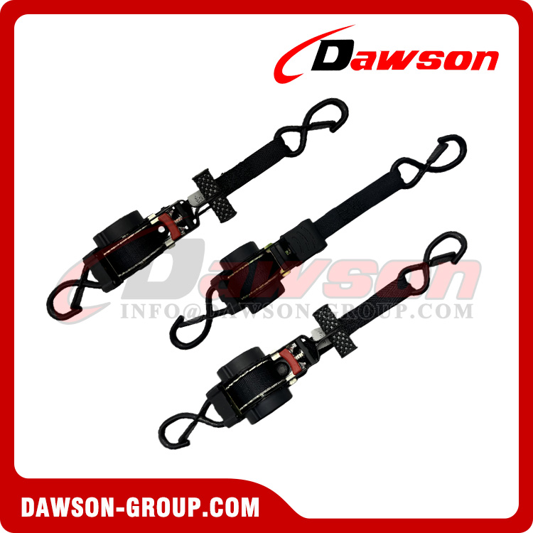 Automatic Retractable Ratchet Tie Down Straps with Damping Version, Auto Retractable Ratchet Strap with Non-damping Version and Push Button Release