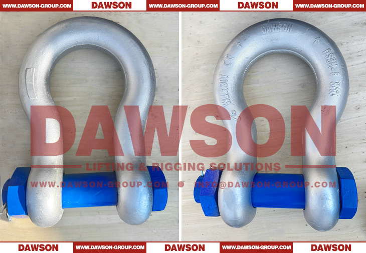 WLL 120T Hot Dip Galvanized US Type DG2130 Bow Shackle with Safety Pin, S6 Bolt Type Anchor Shackle - Dawson Group Ltd. - China Manufacturer, Supplier, Factory
