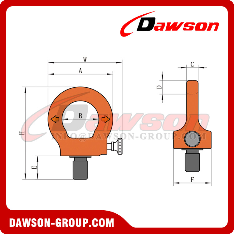 DWS094 M8-M48 G80 Eye Type Rotating Ring, Swivel Hoist Ring, Lifting Points