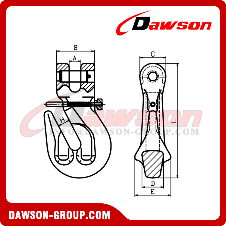 DS1046 8MM 10MM 13MM G100 Clevis Shortening Cradle Grab Hook with Safety Pin for Adjust Chain Length