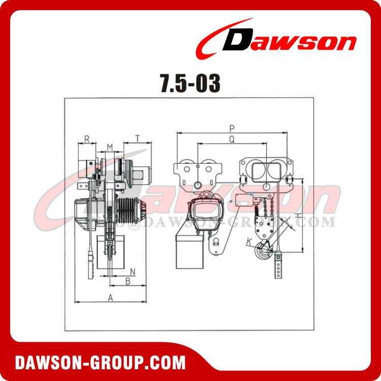 7.5T Super-low Lifting Loop Chain Electric Hoist