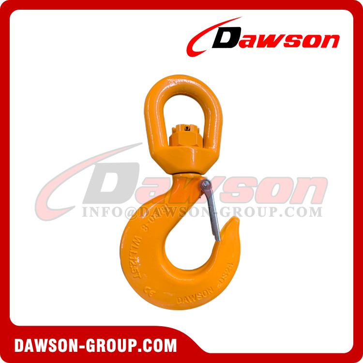 DS040 G80 6-32MM Swivel Hook with Safety Latch for Heavy Duty Crane Lifting Chain Slings