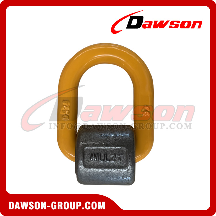DS344 G80 WLL1.12-15T Weld on Lifting D Rings, Grade 80 Weld-on Pivoting D Link