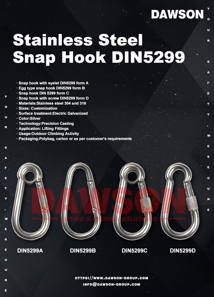 Stainless Steel Egg Type Snap Hook DIN5299 Form B - Dawson Group Ltd. -  China Manufacturer, Supplier, Factory