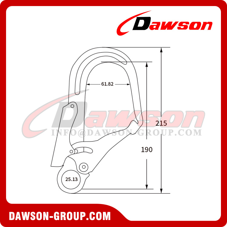 DSJ-2101 High Strength Steel Rope Snap Hook, Sheet Steel Double Action Scaffold Hooks