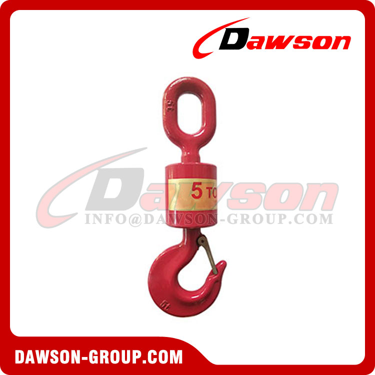 High Quality G80 WLL 1-10T Forged Hook Universal Vertical Swivel Lift Hook with Latch