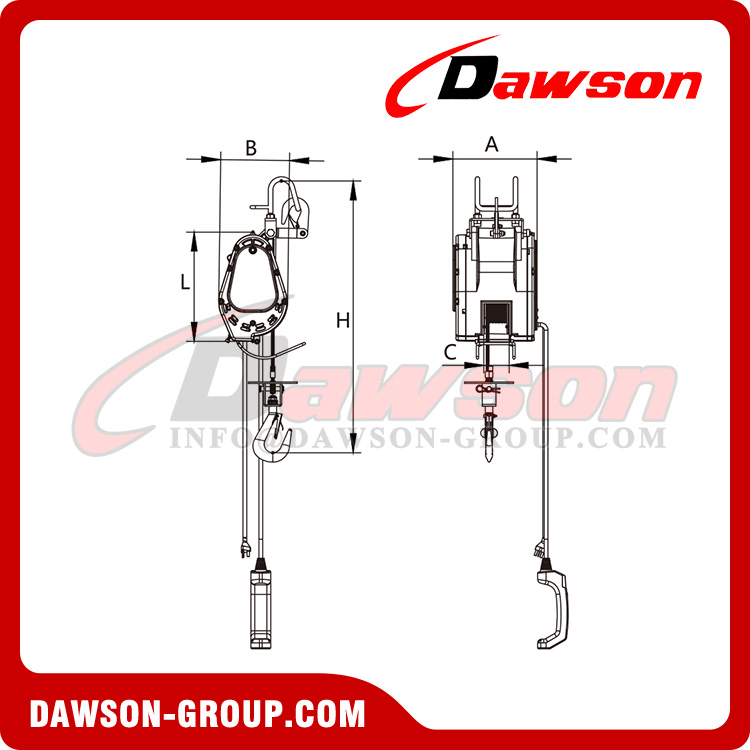 DAWSON DS-JNX-SS Series Economical Light Weight Suspension Type Wire Winch