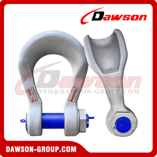 WLL 3000T Heavy Duty Forged Alloy Steel Bolt Type Wide Body Bow Shackles