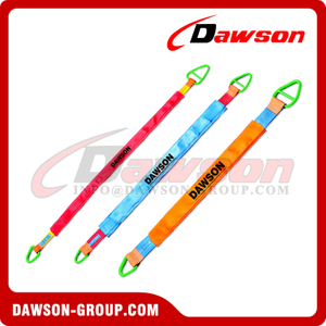 DAWSON Flat Webbing Slings with Round or Flat Delta Rings, Lifting Sling with Male and Female Rings