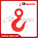 DS130 320A Grade 70 G70 WLL 0.75-30T Forged Alloy Steel Eye Hoist Hook with Latch, 320C G43 Grade 43 WLL 0.5-20T Forged Carbon Steel Eye Hoist Hook