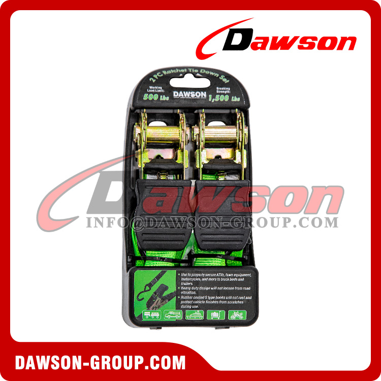 DAWSON DSRTDS-106 2PCS 1×15 Ratchet Tie Down Straps Set for Cargo Securing - Dawson Group Ltd. - China Manufacturer DAWSON DSRTDS-106 2PCS 1×15 Ratchet Tie Down Straps Set for Cargo Securing - Dawson Group Ltd. - China Manufacturer