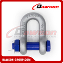 Dawson Brand Hot Dip Galvanized US Type DG2150 Chain Shackle with Safety Pin, S6 Bolt Type Dee Shackle