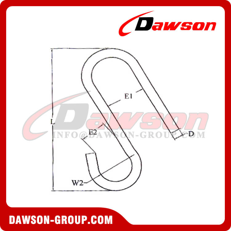 Stainless Steel Long Arm S Hook, AISI316 Long Arm S Hook - Dawson Group Ltd.  - China Manufacturer, Supplier, Factory