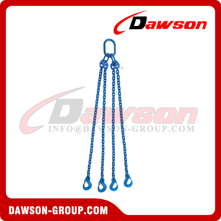 G100 Quadruple Legs Lifting Chain Slings / Grade 100 4-Legs Adjustable ...