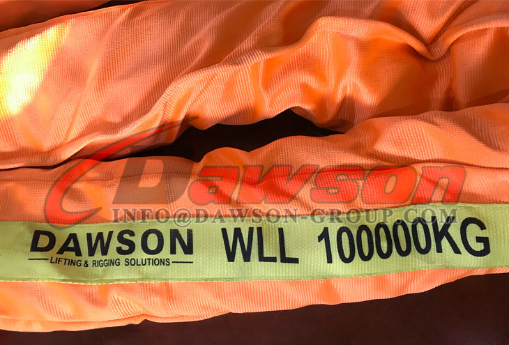 WLL 250T Polyester Round Slings, 250000kg Heavy Duty Endless Type