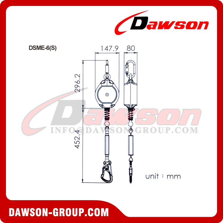 DSME-6(S) Series Retractable Lifeline - Dawson Group Ltd. - China Manufacturer, Factory