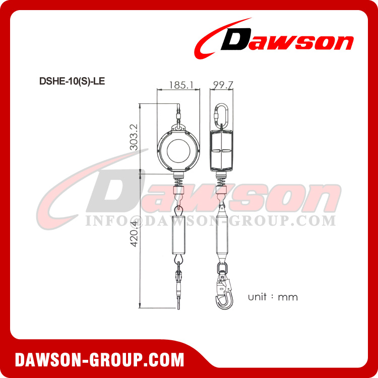 DSHE-10(S)-LE Retractable Lifeline - Dawson Group Ltd. - China Manufacturer, Factory