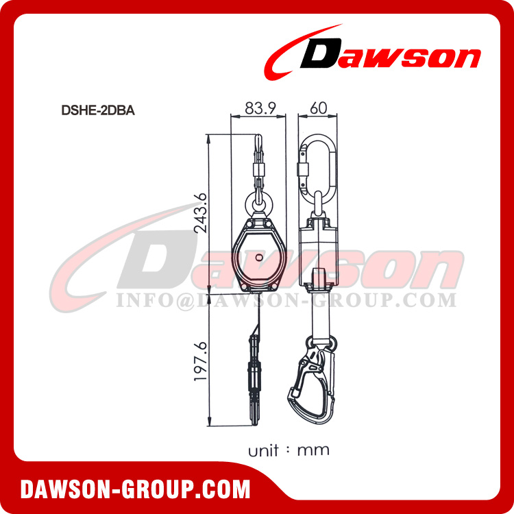 DSHE-2DBA Series Retractable Lifeline - Dawson Group Ltd. - China Manufacturer, Factory