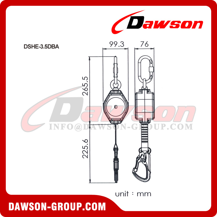 DSHE-3.5DBA Series Retractable Lifeline - Dawson Group Ltd. - China Manufacturer, Factory