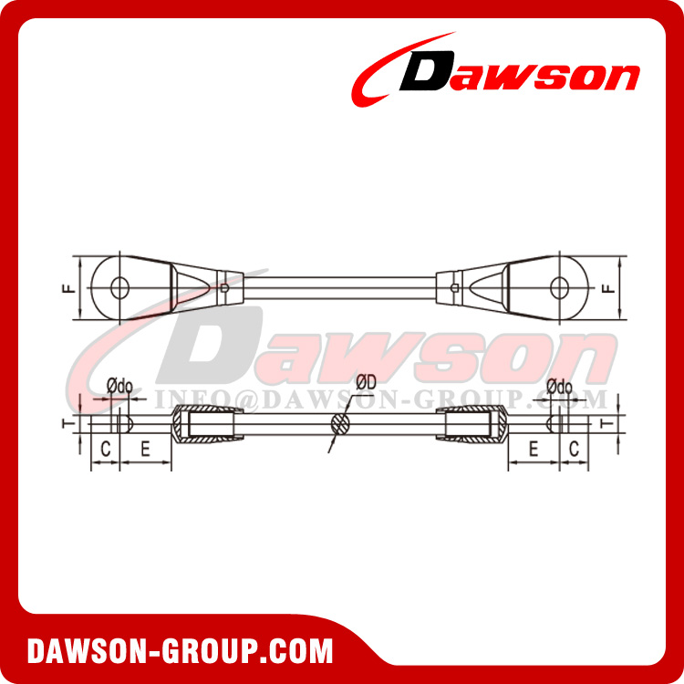 Φ20-Φ210 Construction Bridge Steel Tie Rod Eye & Eye Type, Steel Tie Rod Connection OO Type