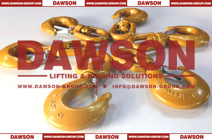 DS040 G80 6-32MM Swivel Hook with Safety Latch for Heavy Duty Crane Lifting Chain Slings - Dawson Group Ltd. - China Factory