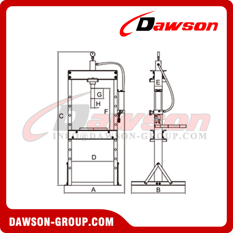 DSTY20001FP 20Ton Hydraulic Shop Press