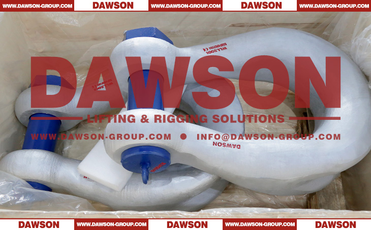 WLL 200T DG2160 Alloy Steel Bolt Type Wide Body Shackle for Synthetic Web Slings, Synthetic Round Slings or Wire Rope Slings - Dawson Group Ltd. - China Manufacturer, Supplier, Factory