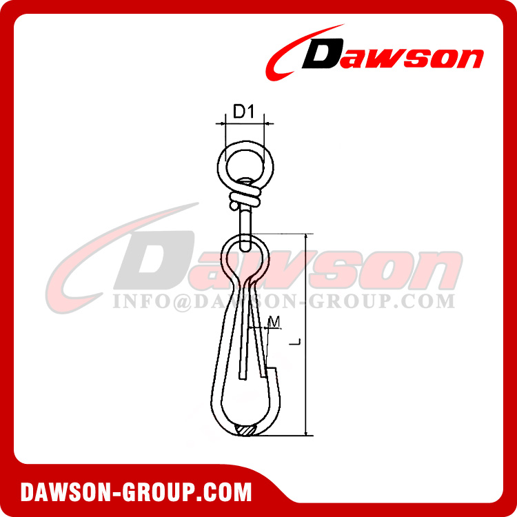 Simplex Hooks DIN 5287 Form B, Swivel Snap Hook