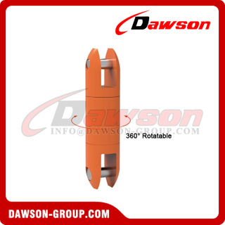 DS087Y G80 WLL 0.75-35T Bullet Style Jaw & Jaw Angular Contact Bearing Swivels for Lifting Rigging
