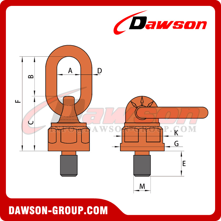 DS304 G80 M8-M150 Lifting Screw Point