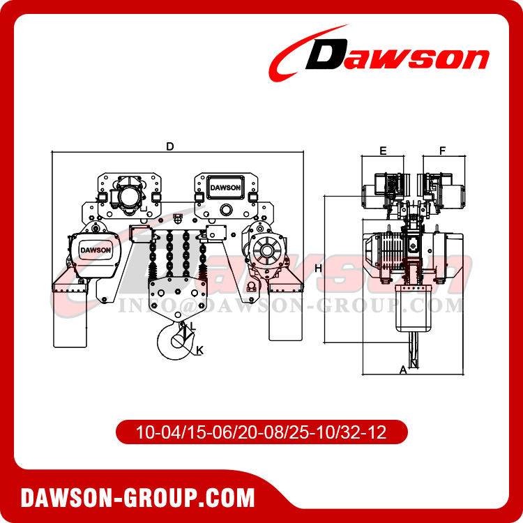 20T Super-low Lifting Loop Chain Electric Hoist, 20000KG Electric Chain ...