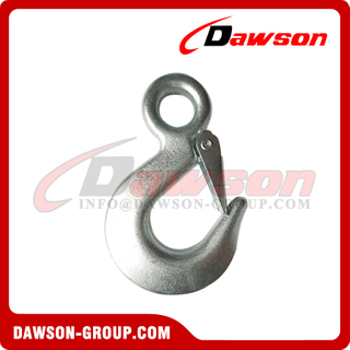 DS-HK-3 BS 5000kgs/11000lbs Forged Eye Hook with Latch, Heavy Duty Grab Hook