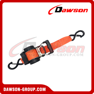DSSLRS001 2"X15FT Automatic Retractable Ratchet Tie Down Straps with Damping Version, 50MMX4.5M MBL 1800KGS Cargo Lashing Belt