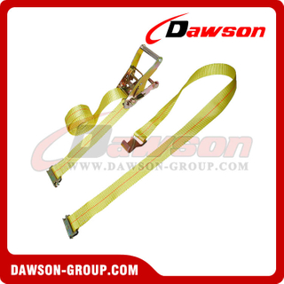 2 inch Heavy Duty Ratchet Strap with E-Fittings and Narrow Flat Hook