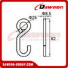 WHS2502 BS 800KG/1760LBS 1 inch Rubber Coated S Hook