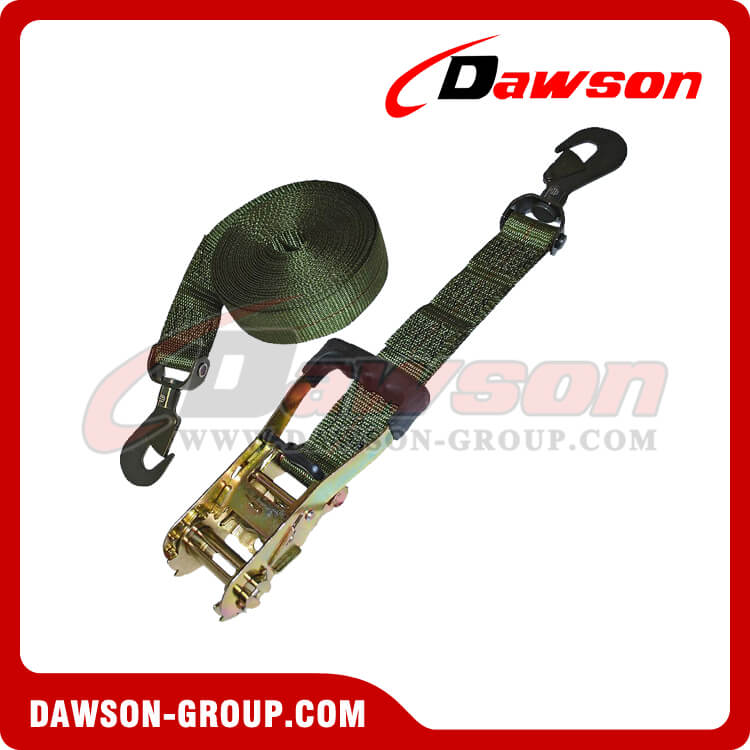 2'' Custom Ratchet Strap with Swivel Snap Hooks, WLL 3335lbs Ratchet  Lashing Tie Downs - Dawson Group Ltd. - China Manufacturer Supplier, Factory