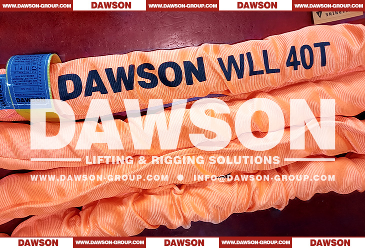 WLL 40T Polyester Round Slings, 40000KG Heavy Duty Round Lifting Slings - Dawson Group Ltd. - China Supplier, Factory