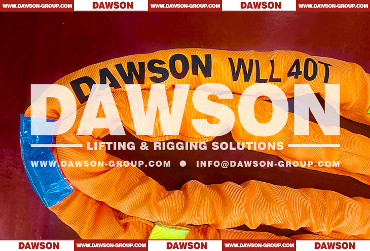 WLL 40T Polyester Round Slings, 40000KG Heavy Duty Lifting Round Slings - Dawson Group Ltd. - China Supplier, Factory