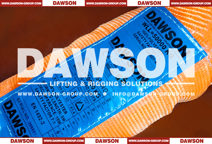 WLL 50T Polyester Round Slings, 50000KG Heavy Duty Lifting Round Slings - Dawson Group Ltd. - China Manufacturer