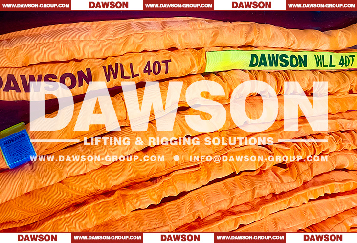 WLL 40T Polyester Round Slings, 100000KG Heavy Duty Lifting Round Slings - Dawson Group Ltd. - China Factory, Supplier, Manufacturer