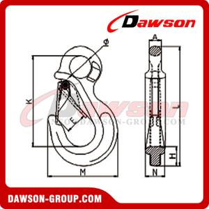 DS1097 G100 Eye Type Slip Hook, Grade 100 Eye Hook