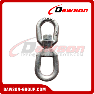 G402 Hot Dipped Galvanized Forged Steel Regular Swivel Eye & Eye, Mooring Chain Swivel