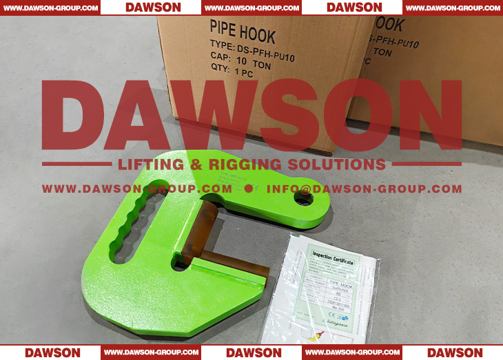 DS-PFH-PU Steel F Type Pipe Hook with PU Protection, Pipe Lifting Plate Clamp F Model for Horizontal Lifting and Transporting - Dawson Group Ltd. - China Manufacturer, Supplier