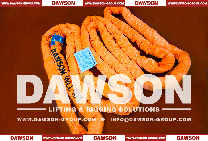 WLL 50T Polyester Round Slings, 50000KG Heavy Duty Lifting Round Slings - Dawson Group Ltd. - China Manufacturer, Factory
