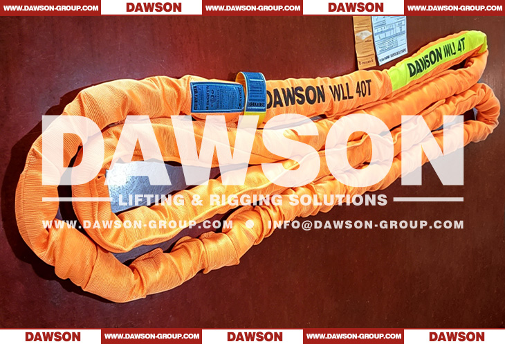 WLL 40T Polyester Round Slings, 40000KG Heavy Duty Round Lifting Slings - Dawson Group Ltd. - China Manufacturer, Supplier