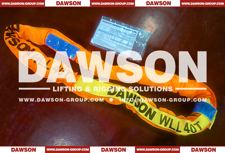 WLL 40T Polyester Round Slings, 40000KG Heavy Duty Lifting Round Slings - Dawson Group Ltd. - China Factory, Manufacturer